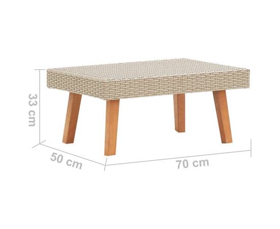 Set mobilier de grădină cu perne, 5 piese, bej, poliratan, 9 image