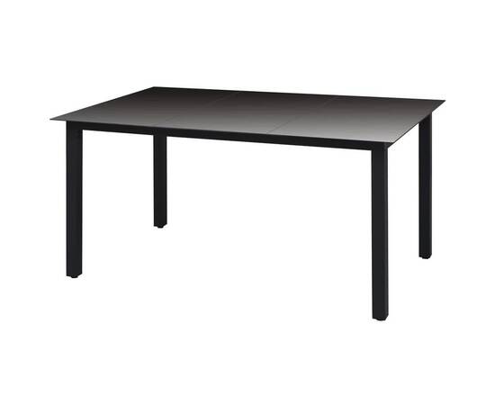 Set mobilier de grădină cu perne, 5 piese, negru, poliratan, 8 image