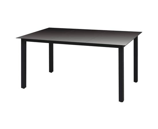 Set mobilier de grădină cu perne, 7 piese, negru, poliratan, 8 image