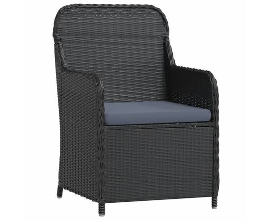 Set mobilier pentru grădină, cu perne, 7 piese, negru, 3 image