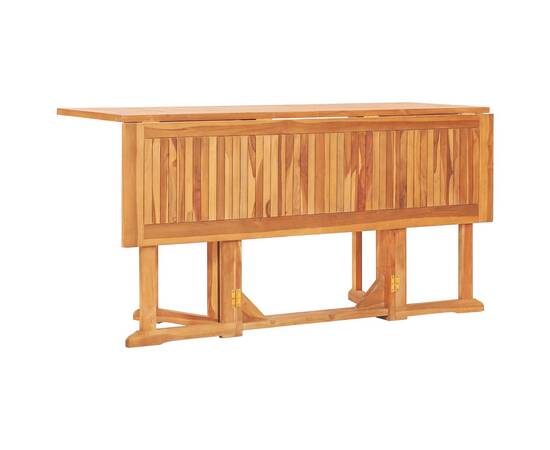 Set mobilier de exterior pliabil, 7 piese, lemn masiv de tec, 5 image
