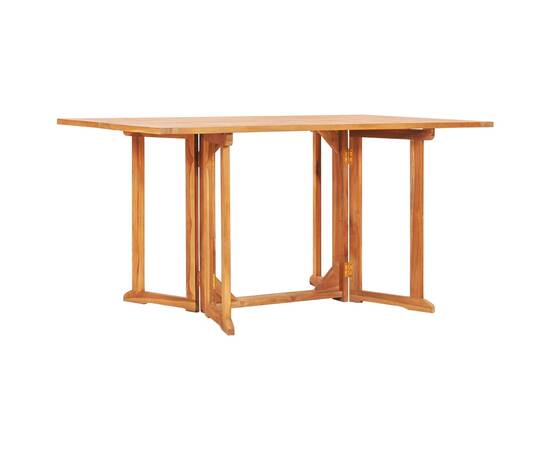 Set mobilier de exterior pliabil, 7 piese, lemn masiv de tec, 2 image