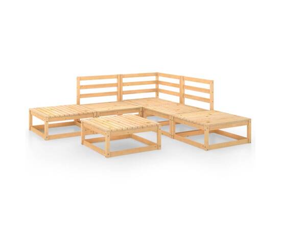 Set mobilier de grădină, 6 piese, lemn masiv de pin, 2 image