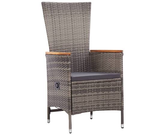 Set mobilier pentru grădină, cu perne, 5 piese, gri, 3 image