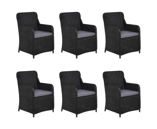 Set mobilier pentru grădină, 9 piese, negru, 5 image