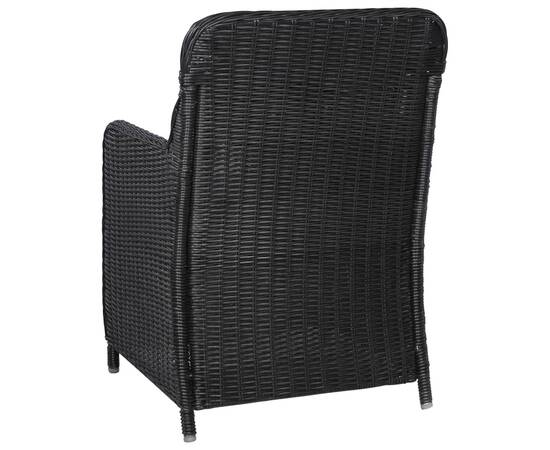 Set mobilier pentru grădină, 9 piese, negru, 9 image