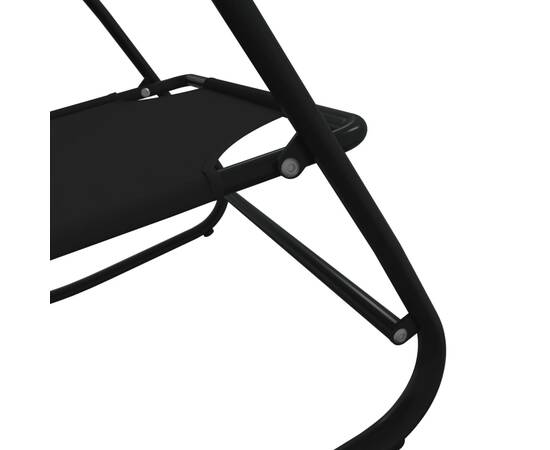 Șezlong balansoar, negru, oțel și textilenă, 5 image