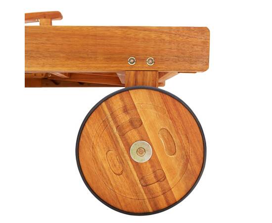 Șezlonguri, 2 buc., cu masă și perne, lemn masiv de acacia, 8 image