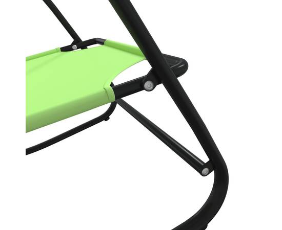 Șezlonguri balansoare, 2 buc., verde, oțel și textilenă, 6 image