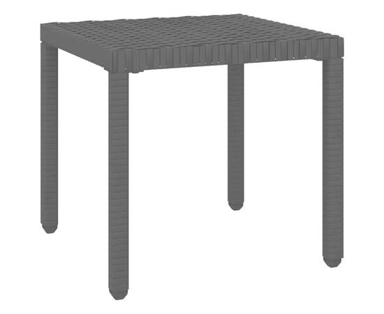 Șezlonguri de plajă cu masă, 2 buc., negru, poliratan, 9 image