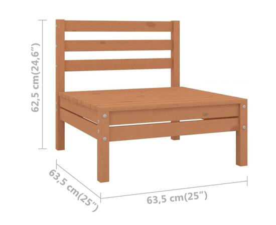 Canapele de mijloc de grădină 2 buc. maro miere lemn masiv pin, 6 image