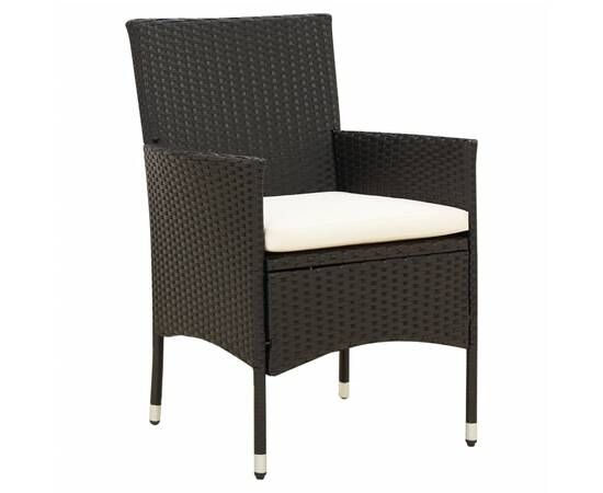 Set mobilier de exterior cu perne, 7 piese, negru, poliratan, 3 image