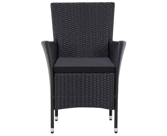 Set mobilier de grădină, 7 piese, negru, poliratan, 6 image