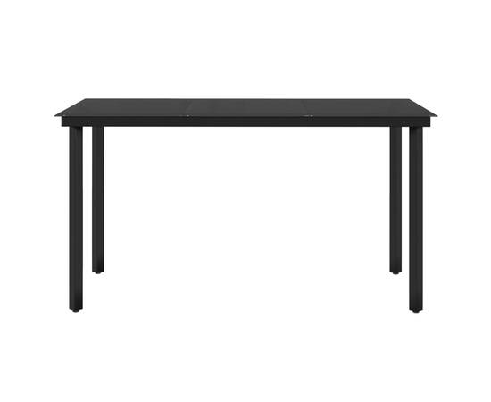 Set mobilier de grădină, cu perne, 5 piese, negru, 6 image