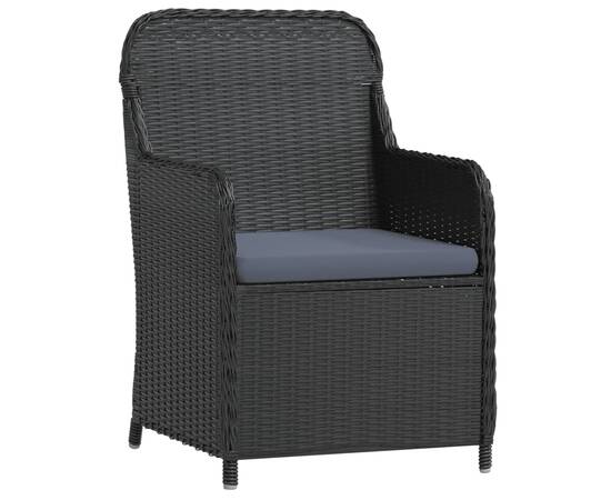 Set mobilier de grădină, cu perne, 5 piese, negru, 3 image