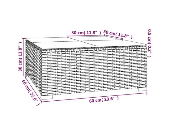 Set mobilier de grădină cu perne, 10 piese, maro, poliratan, 9 image