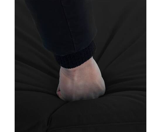 Șezlong pliabil, negru, țesătură oxford, 8 image
