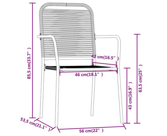 Set de mobilier pentru grădină, 5 piese, negru, 7 image