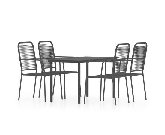 Set de mobilier pentru grădină, 5 piese, negru, 2 image