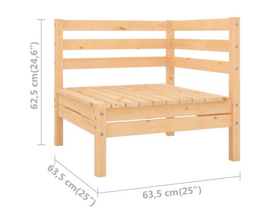 Canapea de colț pentru grădină, lemn masiv de pin, 5 image