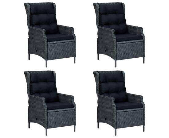 Set mobilier de grădină, 5 piese, gri închis, 5 image