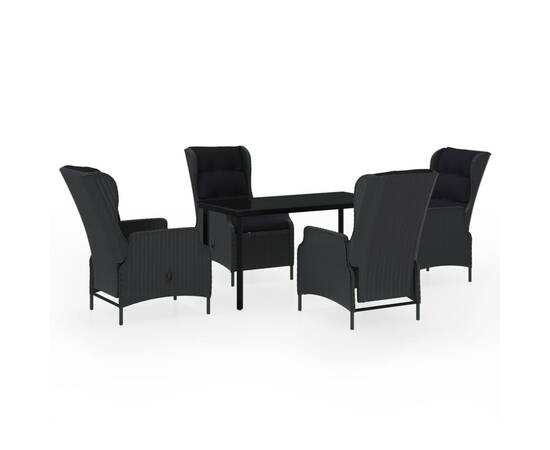 Set mobilier pentru grădină, 5 piese, gri închis, 2 image