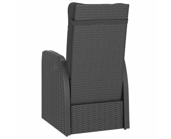 Set mobilier de exterior cu perne, 7 piese, negru, poliratan, 6 image