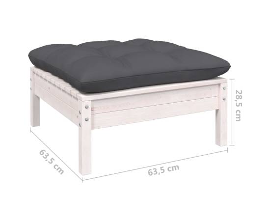 Set mobilier de grădină cu perne antracit, 13 piese, lemn pin, 9 image