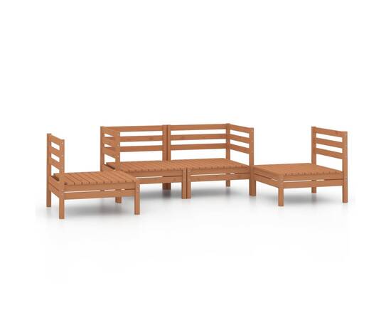 Set mobilier de grădină, 4 piese, maro miere, lemn masiv de pin, 2 image
