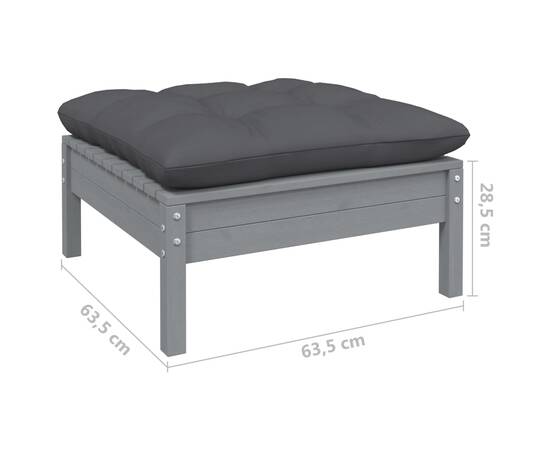 Set mobilier de grădină cu perne, 5 piese, lemn masiv de pin, 10 image