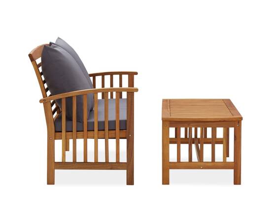 Set mobilier de grădină cu perne, 2 piese, lemn masiv de acacia, 2 image