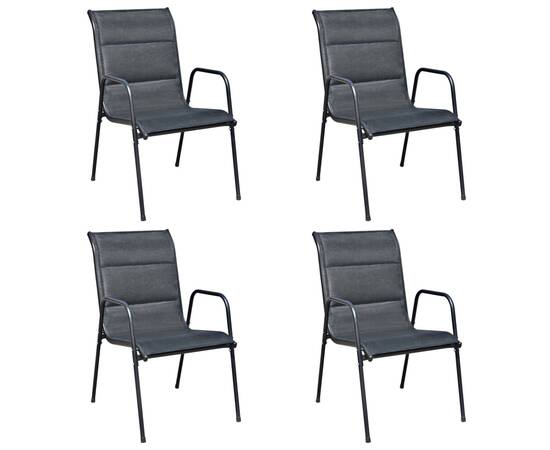 Set mobilier de exterior, 5 piese, negru, oțel, 5 image
