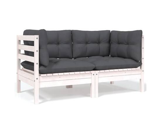 Set mobilier de grădină cu perne, 9 piese, lemn masiv de pin, 7 image