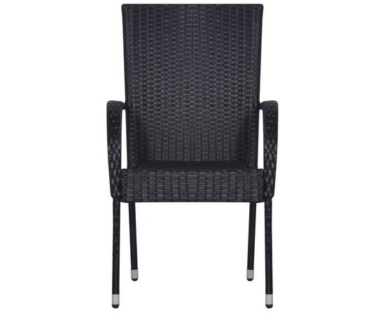 Set mobilier pentru grădină, 7 piese, negru, 7 image