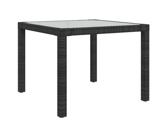 Set mobilier de exterior cu perne, 5 piese, negru, poliratan, 8 image