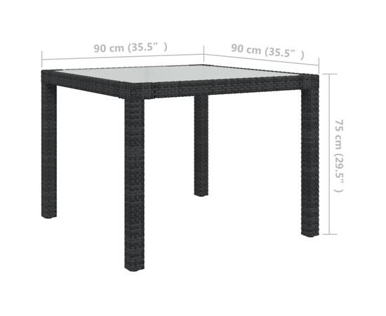 Set mobilier de exterior cu perne, 5 piese, negru, poliratan, 11 image