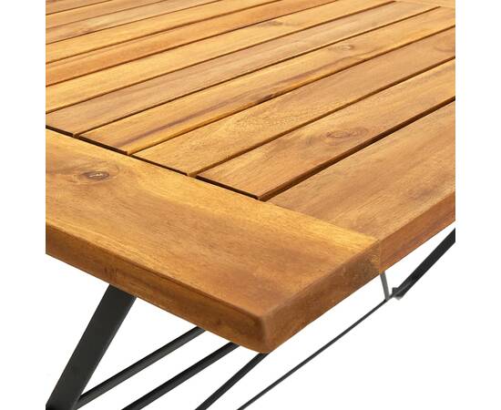 Set mobilier de exterior pliabil, 5 piese, lemn masiv de acacia, 8 image