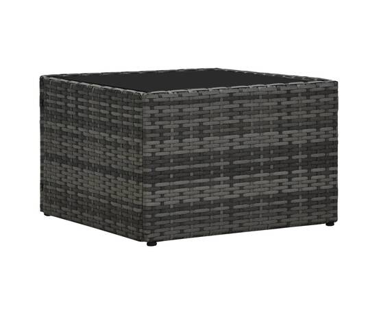 Set mobilier de grădină cu perne, 5 piese, gri, poliratan, 10 image