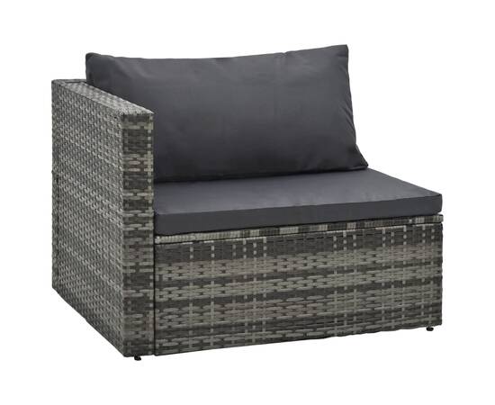 Set mobilier de grădină cu perne, 5 piese, gri, poliratan, 2 image