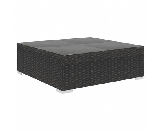 Set mobilier de grădină cu perne, 6 piese, negru, poliratan, 7 image