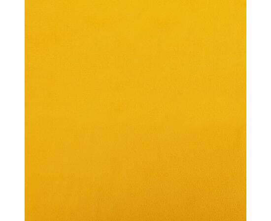 Taburet, galben muștar, 60x60x39 cm, catifea, 5 image
