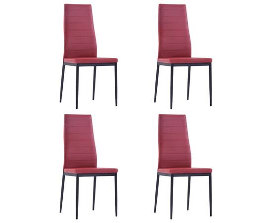 Set mobilier de bucătărie, 5 piese, roșu vin, 6 image