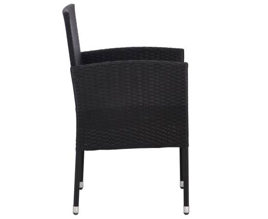 Set mobilier de grădină, 7 piese, negru, poliratan, 6 image