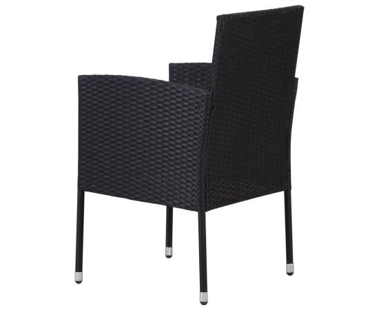 Set mobilier de grădină, 7 piese, negru, poliratan, 7 image