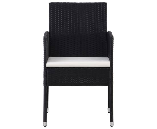 Set mobilier de grădină, 7 piese, negru, poliratan, 5 image