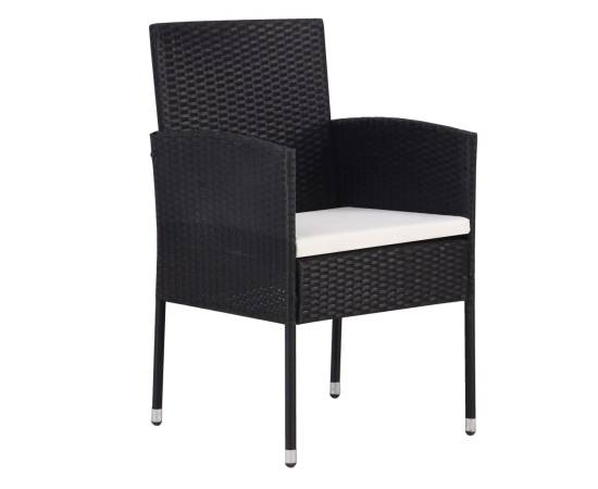 Set mobilier de grădină, 7 piese, negru, poliratan, 4 image