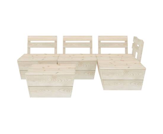 Set mobilier paleți pentru grădină 5 piese lemn molid tratat, 3 image