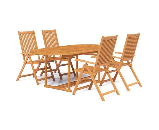 Set mobilier de grădină, 5 piese, lemn masiv de acacia, 2 image