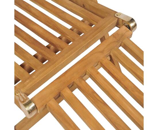 Șezlonguri cu taburete, 2 buc., lemn masiv de tec, 9 image
