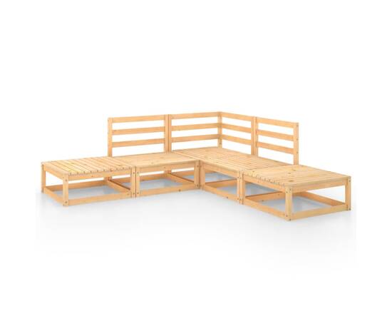Set mobilier de grădină, 5 piese, lemn masiv de pin, 2 image